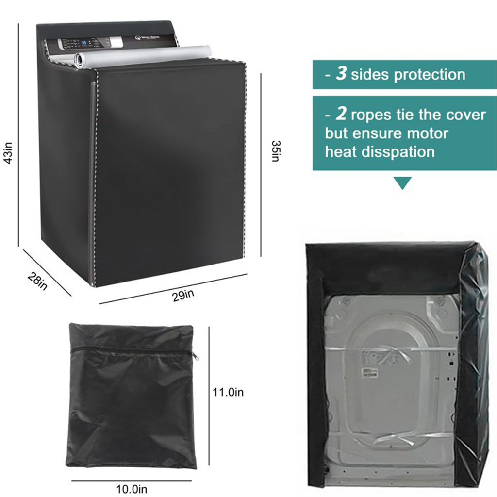 DICEEVIL 2 Pcs Washing Machine Cover, Zipper Design Wash Machine Cover, Waterproof Dust-proof Moderately Sunscreen Fit for Front Load Washer Dryer, All Weather protection