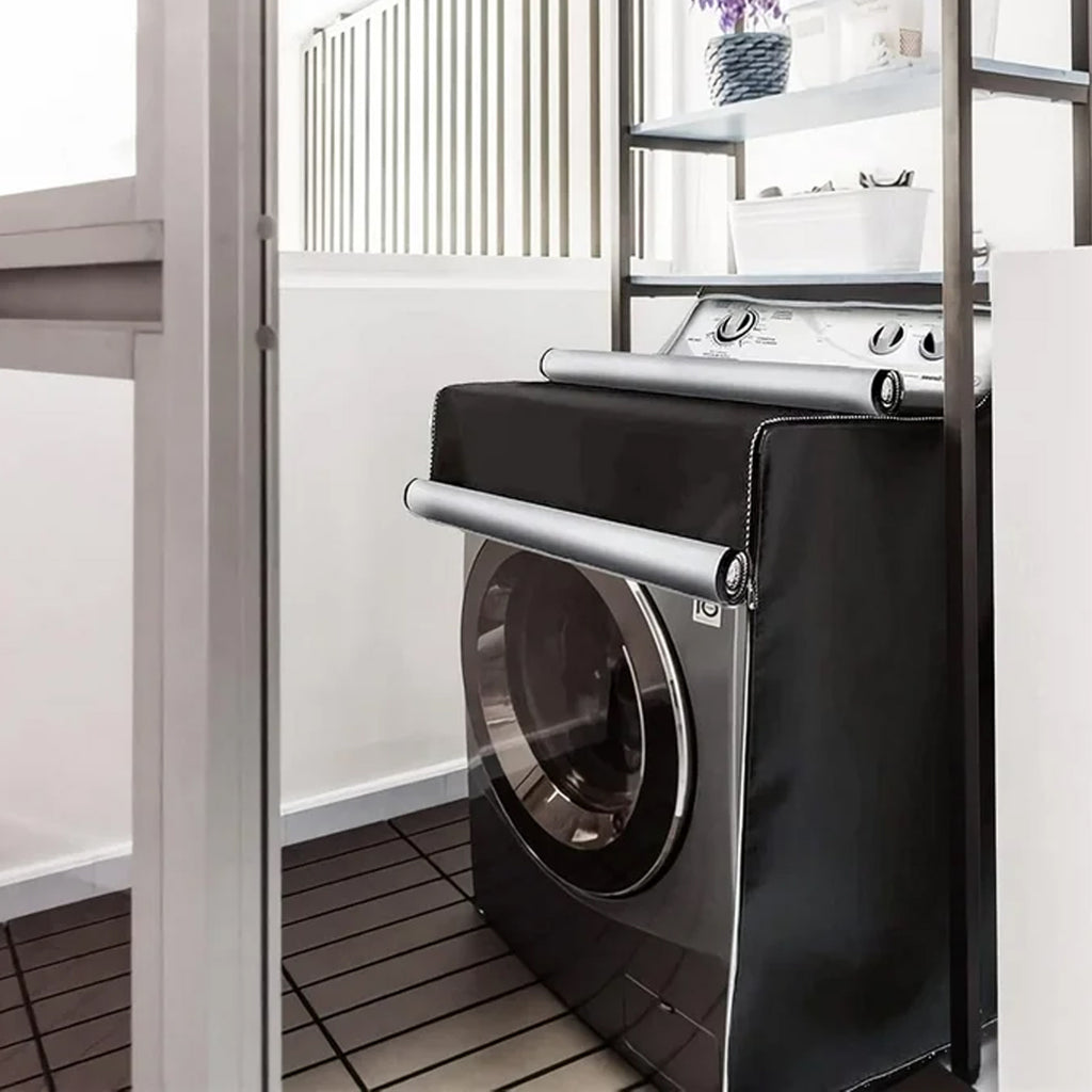 DICEEVIL 2 Pcs Washing Machine Cover, Zipper Design Wash Machine Cover, Waterproof Dust-proof Moderately Sunscreen Fit for Front Load Washer Dryer, All Weather protection