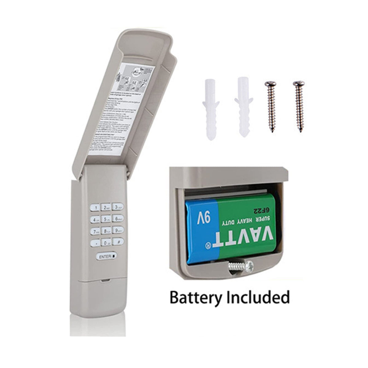 Jowenia Wireless Garage Door Opener Keypad, Craftsman Remote Wireless Keypad Keyless Entry Door Opener Compatible with Liftmaster Replaces 877MAX 376LM 377LM 977LM