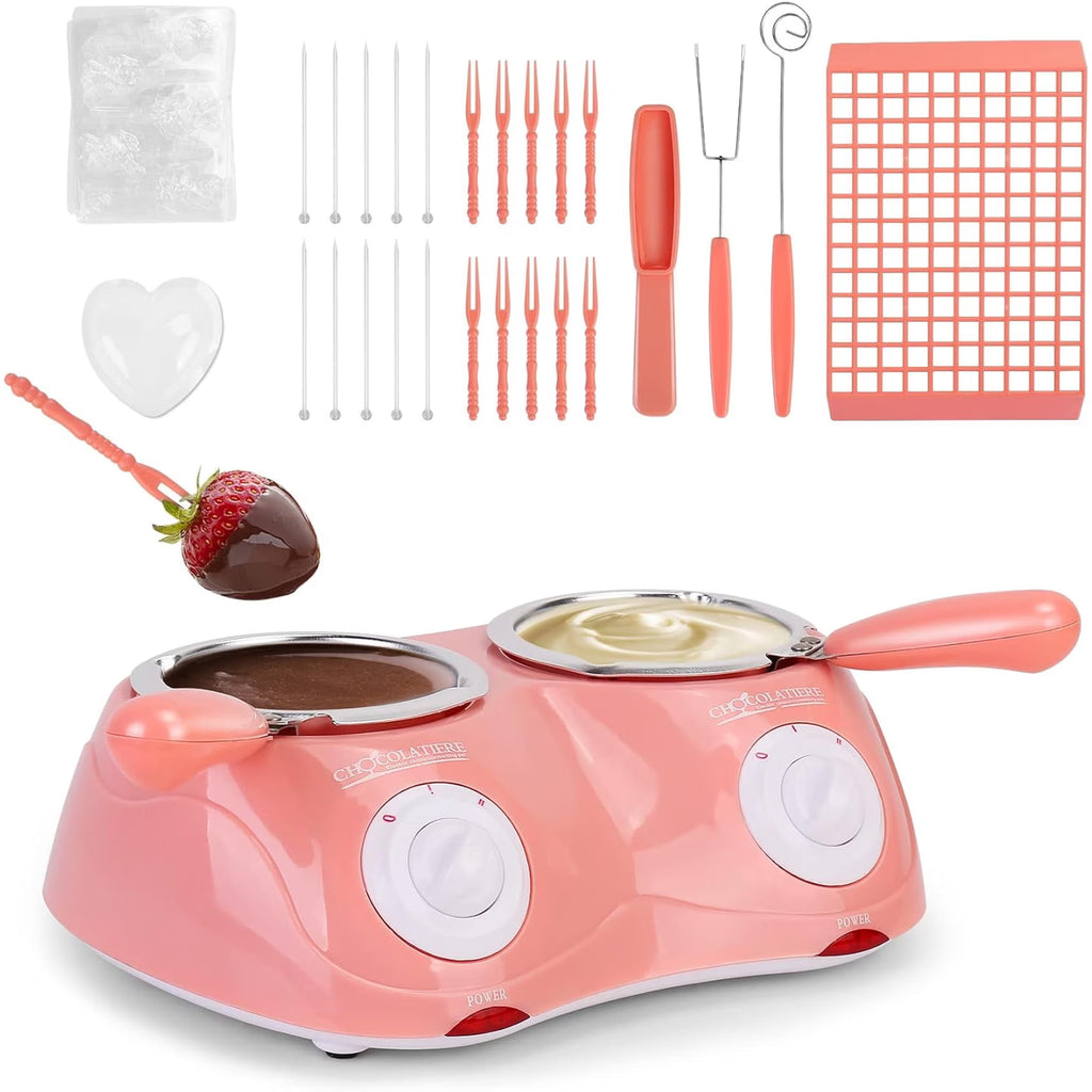 Hinzonek Electric Chocolate Melting Pot, Melting Pot Chocolate Fondue Melting Machine With Double Pot Kitchen，Candy Melts Candy And Chocolate Melting Pot