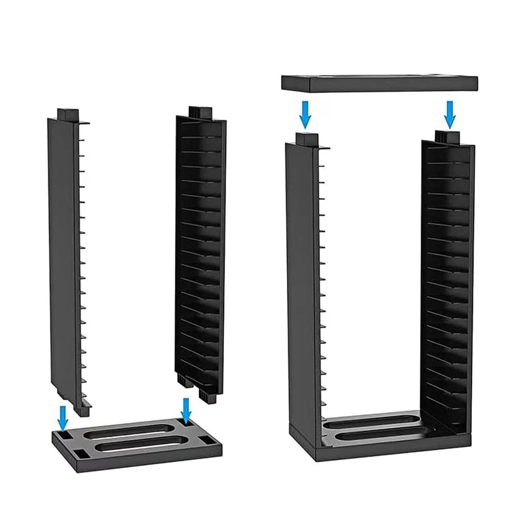 Haokaini Video Game Storage Tower for PS5/ PS4/ PS3/ Xbox Series S & X/Xbox one Game, Universal Game Holder Rack, Vertical Blu Ray Case Organizer Stand, Stores 36 Games Disk or Blu-Ray Disks, Black
