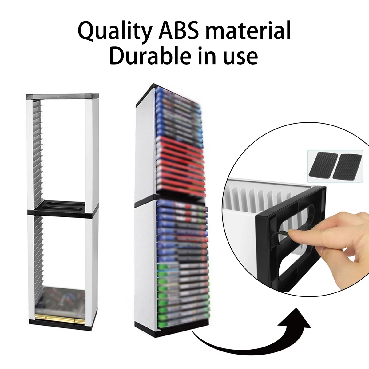 Leyeet Video Game Storage Tower, Vertical Game Disc Holder, Game Holder Organizer Stand with 36 CD Case Storage for Organizing & Displaying, Universal for PS5/PS4/XBOX One/Series/NS Game