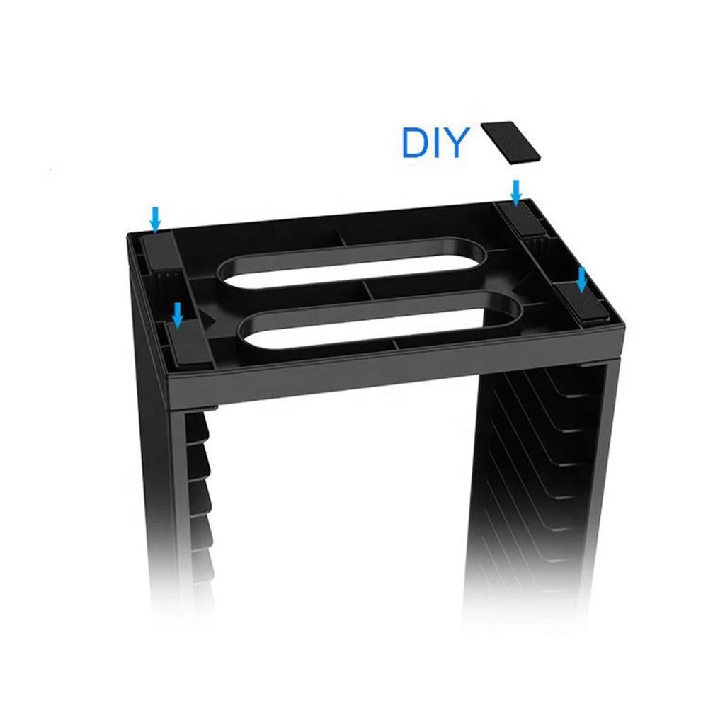 Haokaini Video Game Storage Tower for PS5/ PS4/ PS3/ Xbox Series S & X/Xbox one Game, Universal Game Holder Rack, Vertical Blu Ray Case Organizer Stand, Stores 36 Games Disk or Blu-Ray Disks, Black
