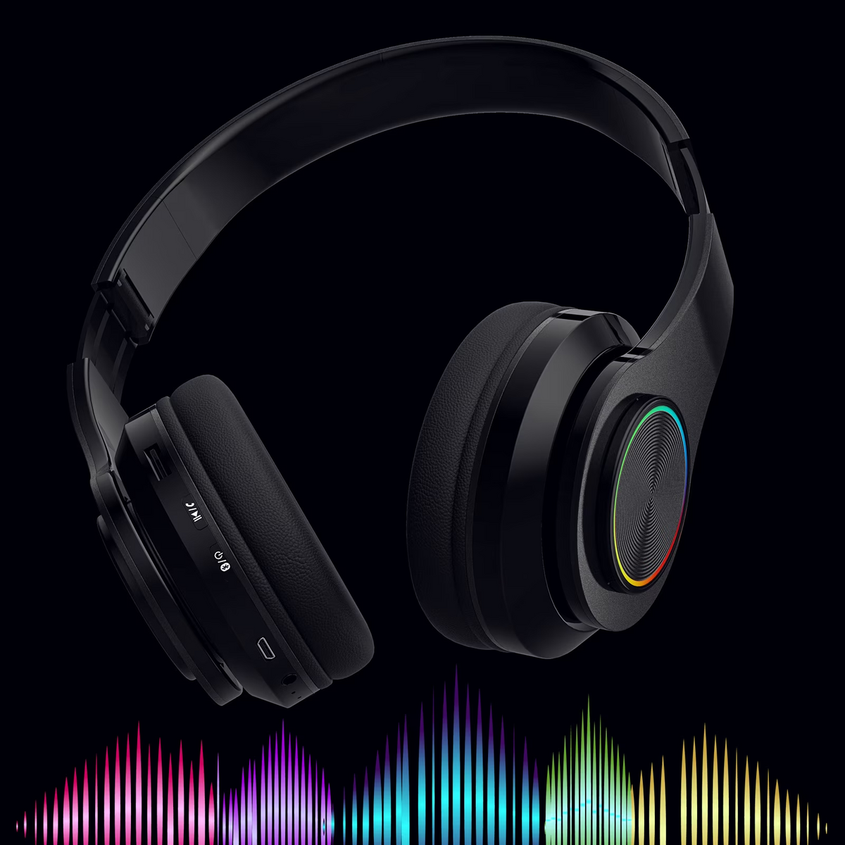 Leyeet Bluetooth Over-Ear Headphones, Noise Canceling Wireless Headphones with Inside Microphone, Adjustable Lightweight Headset Easy Carry & Soft Earpads, Foldable Headset for Travel Office B39