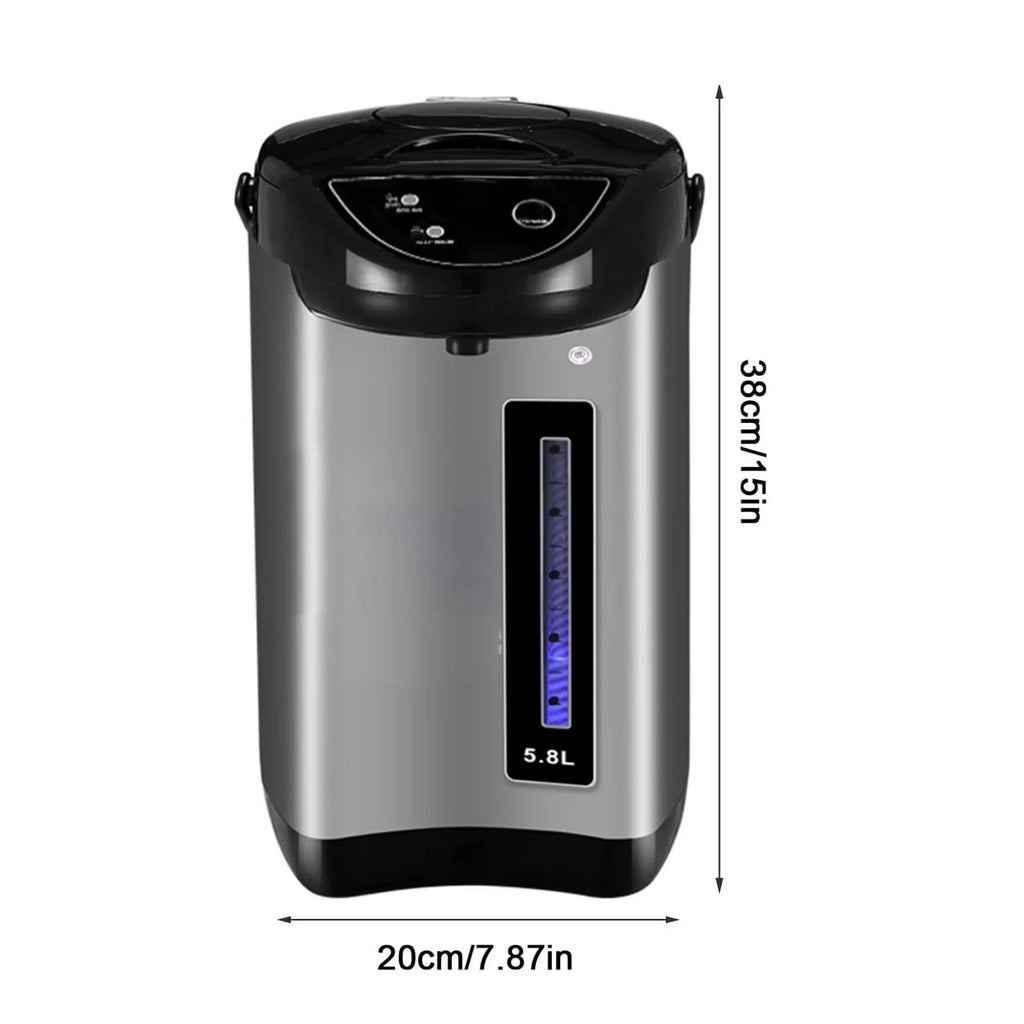 FAMKIT 5.8L Hybrid Water Boiler and Warmer, Stainless Steel Electric Hot Water Pot with 3 Modes, Electric Hot Pot Kettle Hot Water Dispenser, Electric Thermos for Coffee & Tea, Black