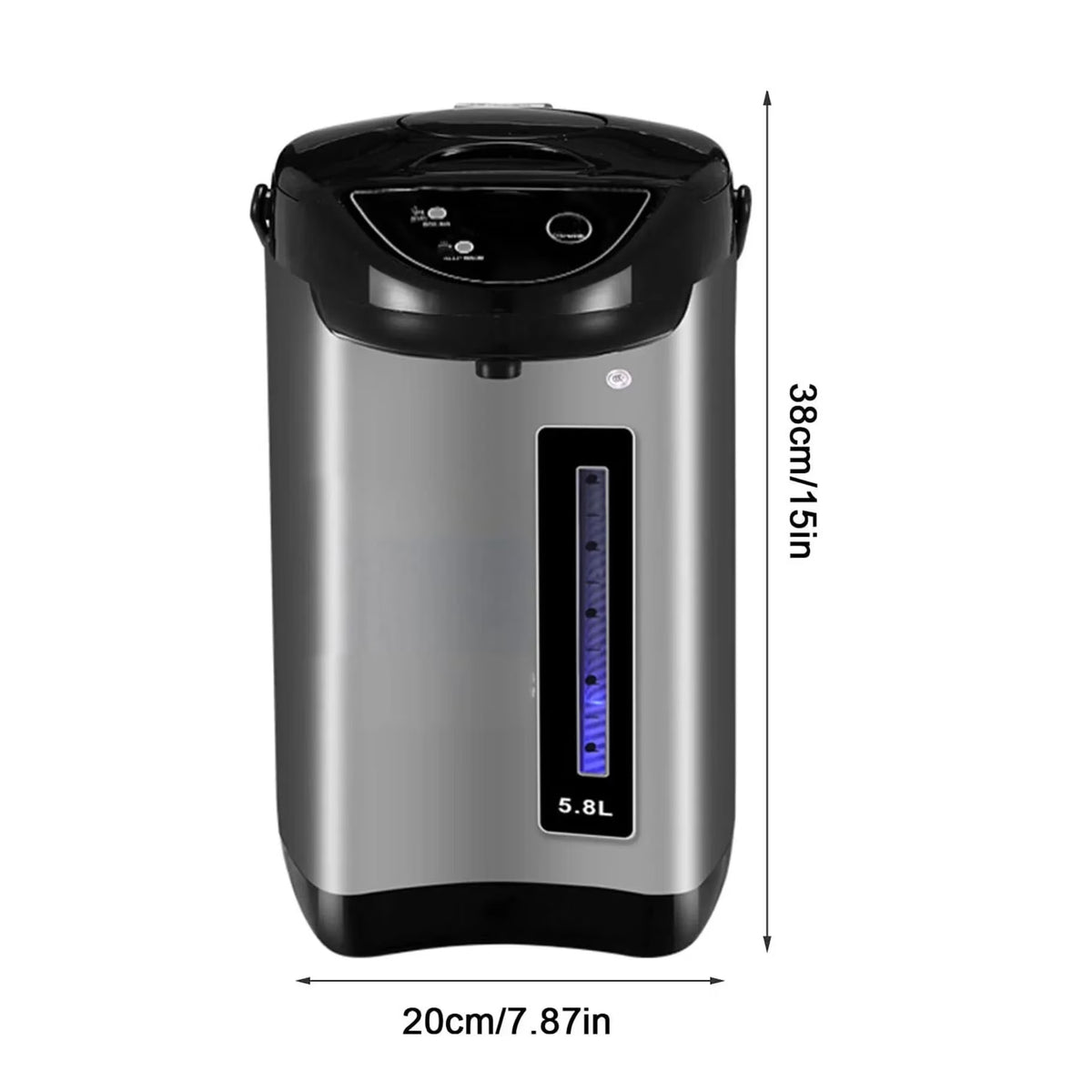 FAMKIT 5.8L Hybrid Water Boiler and Warmer, Stainless Steel Electric Hot Water Pot with 3 Modes, Electric Hot Pot Kettle Hot Water Dispenser, Electric Thermos for Coffee & Tea, Black