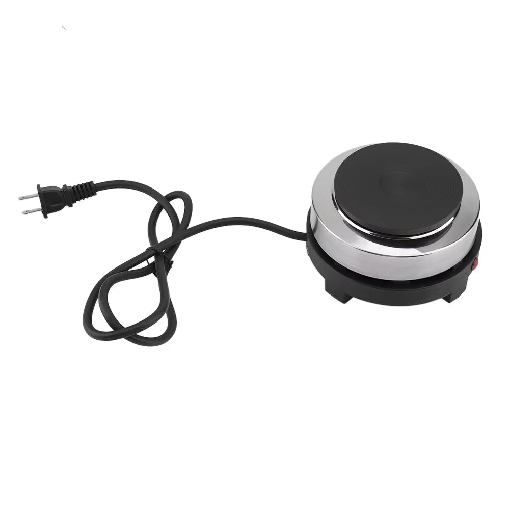 Hinzonek Mini Electric Heater Stove, 500W Round Hot Plate Portable Countertop Burner For Ceramic Glass Kettle Single Plate Cooktop, Easy to Clean Multifunction Home Kitchen Hot Burner,Black