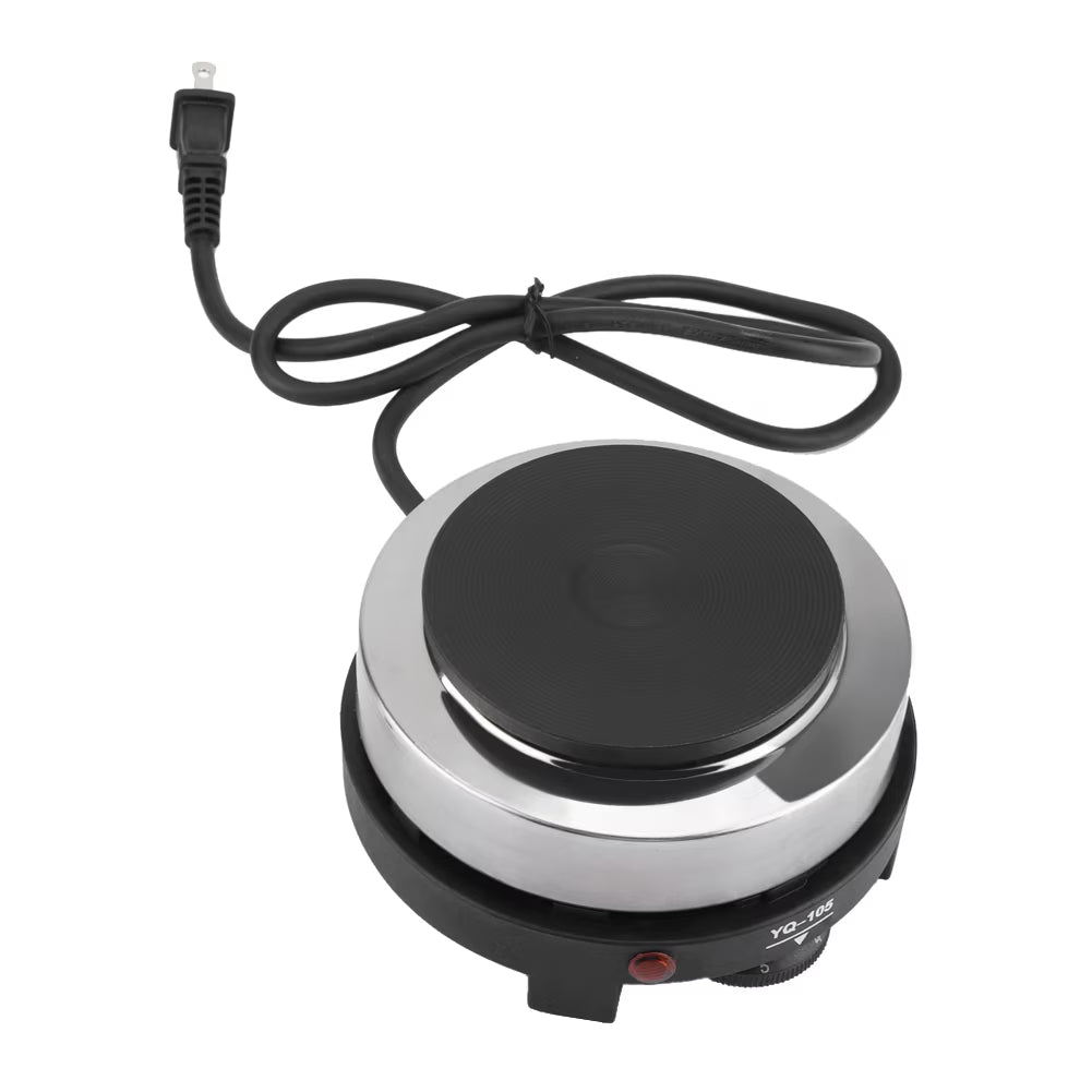 Hinzonek Mini Electric Heater Stove, 500W Round Hot Plate Portable Countertop Burner For Ceramic Glass Kettle Single Plate Cooktop, Easy to Clean Multifunction Home Kitchen Hot Burner,Black