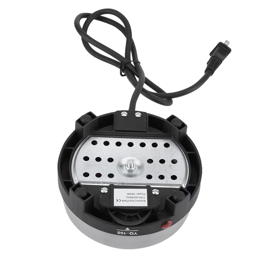 Hinzonek Mini Electric Heater Stove, 500W Round Hot Plate Portable Countertop Burner For Ceramic Glass Kettle Single Plate Cooktop, Easy to Clean Multifunction Home Kitchen Hot Burner,Black