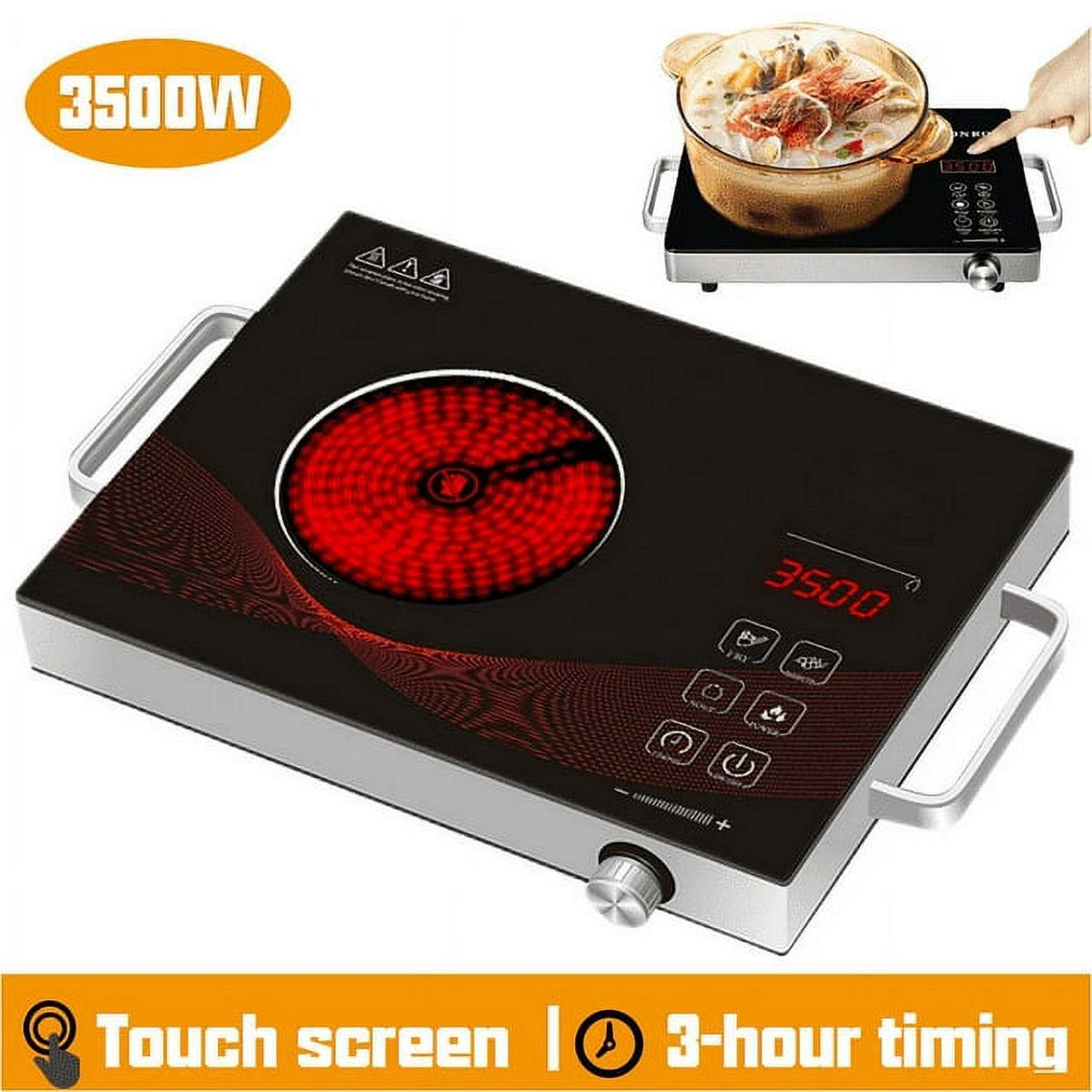 Hinzonek 3500W Hot Plate Electric Ceramic Stove Infrared Induction Cooker Home Cooktop Cooking Furnace US 110V