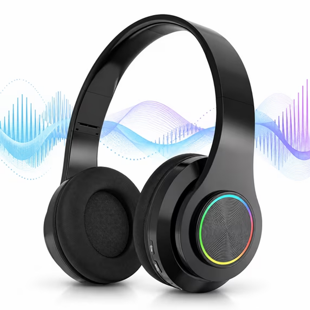 Leyeet Bluetooth Over-Ear Headphones, Noise Canceling Wireless Headphones with Inside Microphone, Adjustable Lightweight Headset Easy Carry & Soft Earpads, Foldable Headset for Travel Office B39