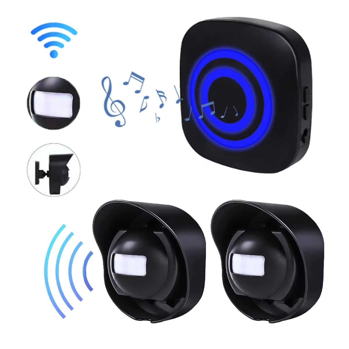 DICEEVIL Driveway Alarm, 656ft Wireless Driveway Alarm Outdoor Weather Resistant Motion Sensor- Security Alert-Monitor with 38 Chimes for Indoor Outdoor Use