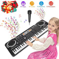 Haokaini Electronic Piano Keyboard for Kids, 61 Keys Beginner Electric Piano with Microphone, Digital Music Piano, Portable Electronic Keyboard Piano, Musical Instrument Piano Toys for Girls Boys Gift