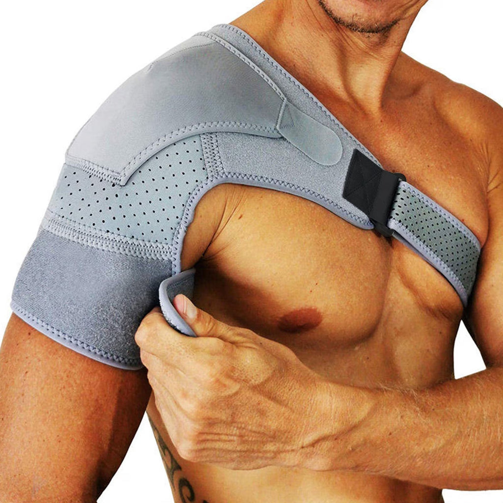 FAMKIT Shoulder Brace, Rotator Cuff Support Brace with Superior Breathability, Pressure for Preventing Strains and Dislocation, Alleviating Shoulder Pain, Adjustable Fit for Men and Women