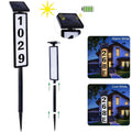 OhhGo Solar Address Sign, House Numbers for Outside Rechargeable LED Illuminated Lighted Address Signs with Waterproof Cover Mailbox Numbers Plaque for Street Yard Garden Driveway