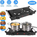 Haokaini Double Countertop Burner, 2000W Electric Hot Plate and Stove with 5 Temperature Controls, Portable Lightweight Burner Cooktop for Cooking, Dorms, Apartments, RV, Compatible Cookware, Black