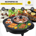 FAMKIT Electric Hot Pot and Grill Combo, 110V Hot Pot with Grill 2 in 1, Multifunctional Smokeless Korean Barbecue Grill, Capacity for 3-5 People, Suitable for Korean BBQ, Shabu and Soup