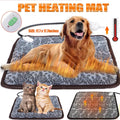 OhhGo Pet Heating Pad Mat, Electric Heating Pad for Dogs and Cats, Adjustable Heated Cat Bed Waterproof Smart Thermostat Switch, Puppy Whelping Warm Pads Blanket, Gray, 18x18 in