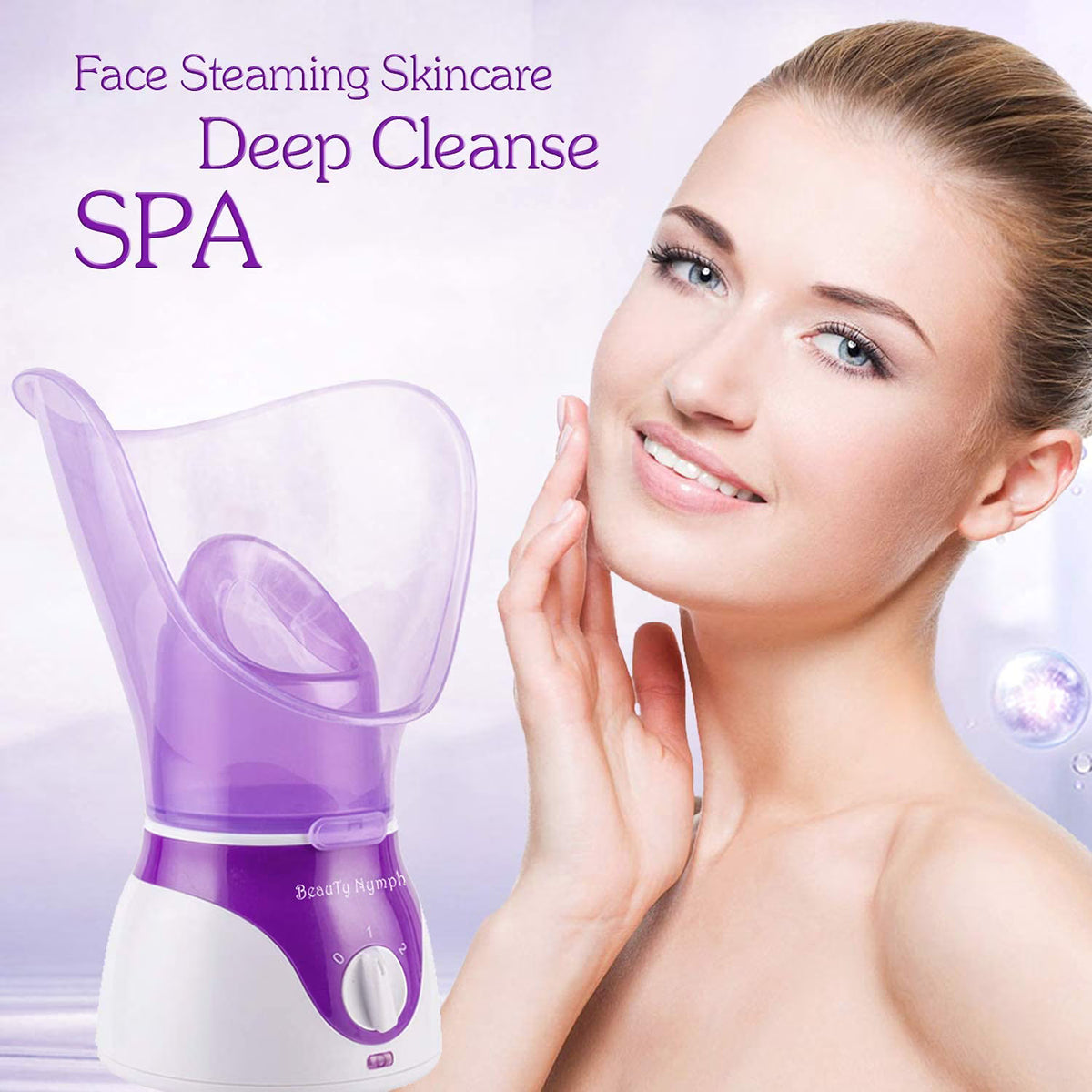 Hinzonek Facial Steamer, Face Humidifier, Spa Pores Steam Skin Clean Sauna Beauty, Face Mist Thermal Beauty Instrument, Nano Ionic Moisturizing Facial Skin Care Tool for Unclogs Pores, Hydrating