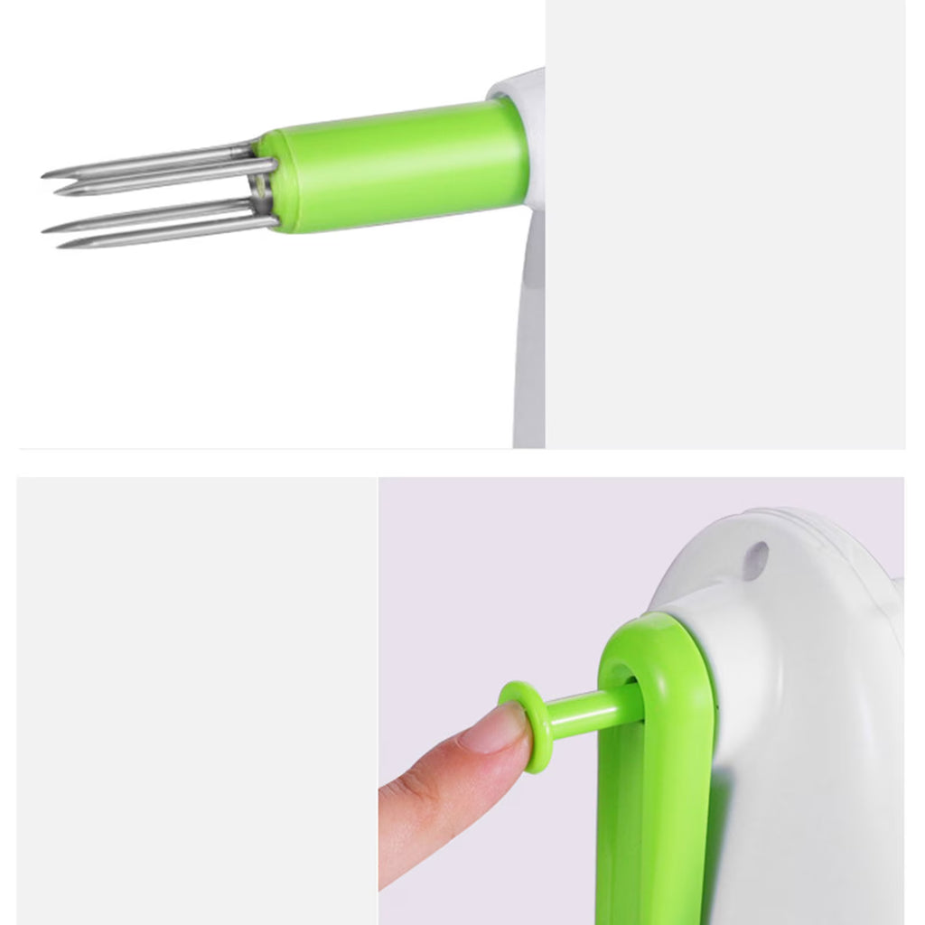 Hinzonek Potato Apple Peeler Corer Slicer Cutter Chopper Pear Fruit Easy Cut Cutter Kitchen Tool, Stainless Steel Blades Apple Cutter,Green
