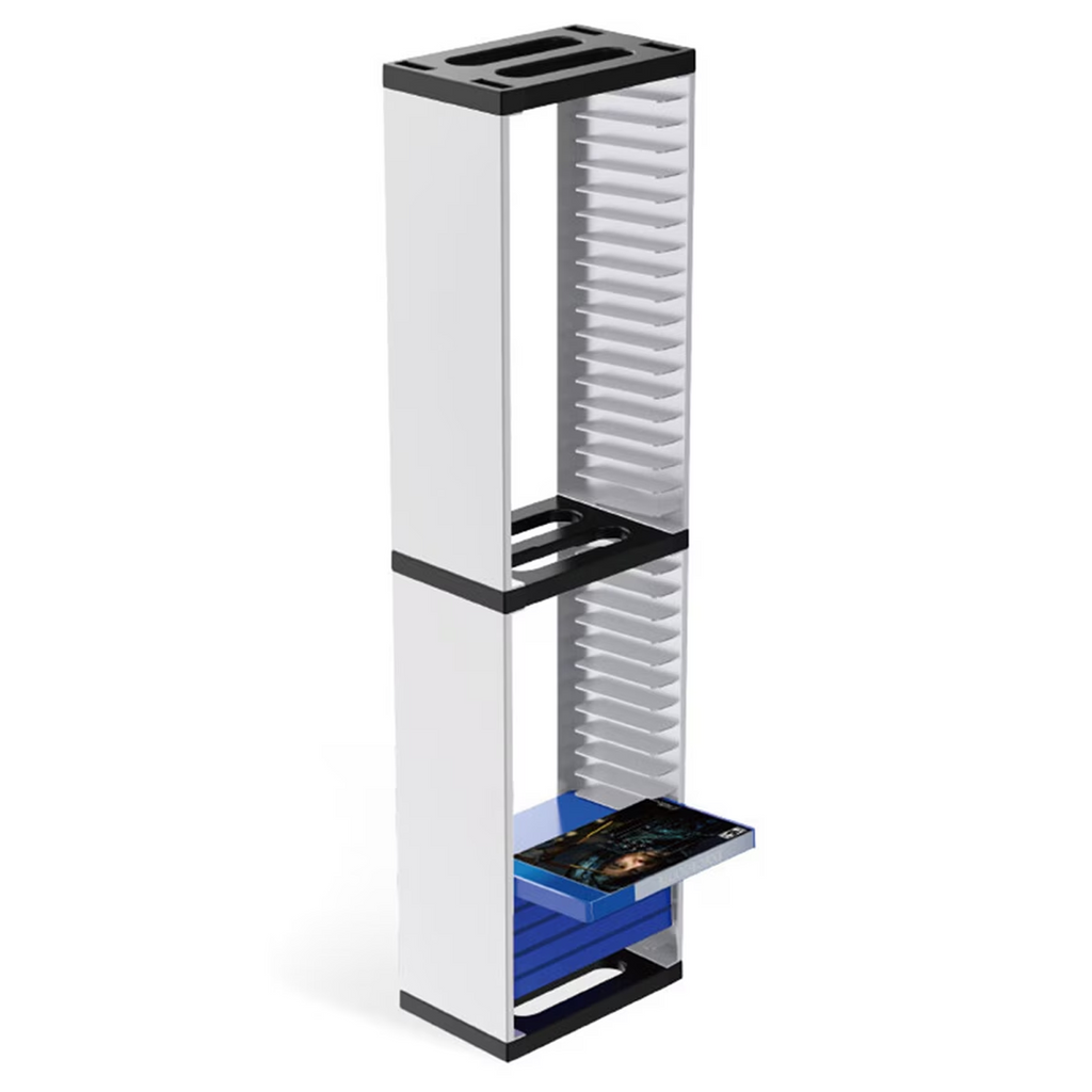 Leyeet Video Game Storage Tower, Vertical Game Disc Holder, Game Holder Organizer Stand with 36 CD Case Storage for Organizing & Displaying, Universal for PS5/PS4/XBOX One/Series/NS Game