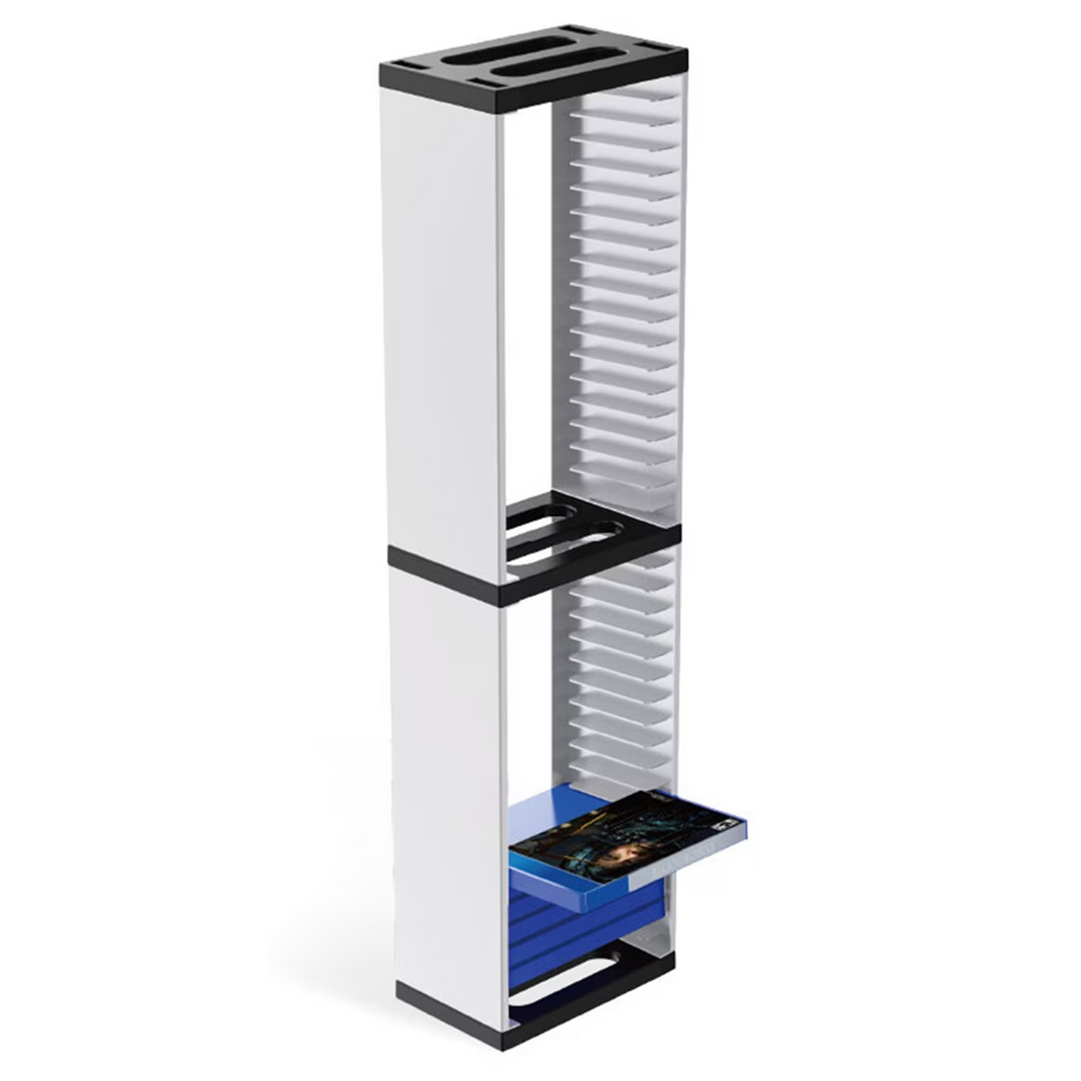 Leyeet Video Game Storage Tower, Vertical Game Disc Holder, Game Holder Organizer Stand with 36 CD Case Storage for Organizing & Displaying, Universal for PS5/PS4/XBOX One/Series/NS Game