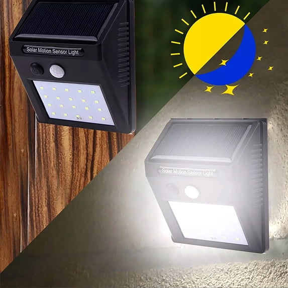 OhhGo 6 Pack 30 LED Solar Motion Sensor Lights, Wireless Outdoor Wall Lights, Waterproof Security Wall Mount Light for Holiday Decors Yard Garden, Black