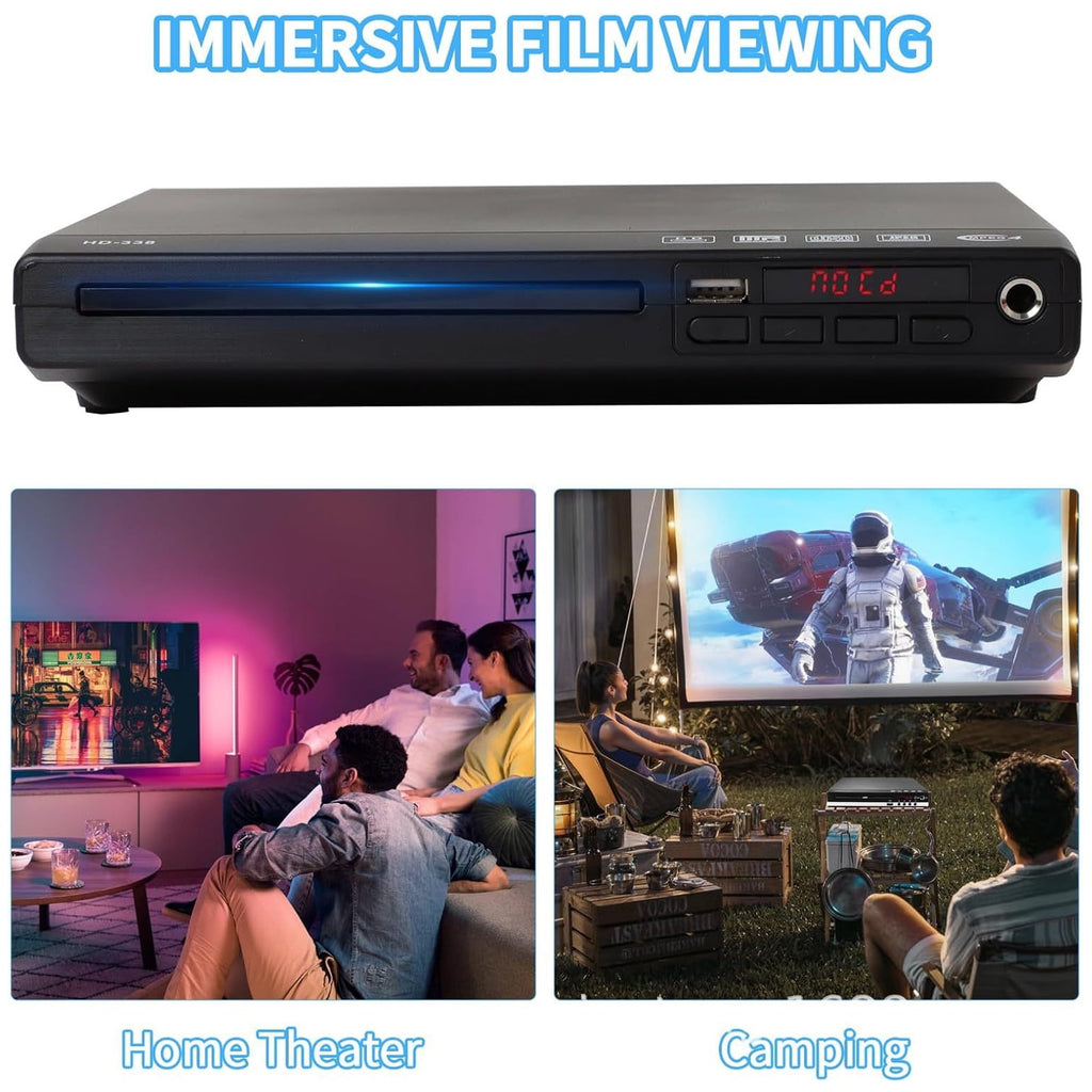 OhhGo DVD Players for Smart TV, DVD Players That Play All Regions, Simple DVD Player for Elderly, CD Player for Home Stereo System, with AV Output USB Input Remote Control, Cables Included