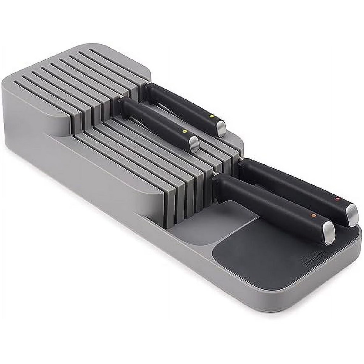 Leyeet Knife Organizer, Knife Storage DrawerStore Knife Organizer, holds up to 9 knives, Kitchen Organization & Drawer Storage Compact, Grey