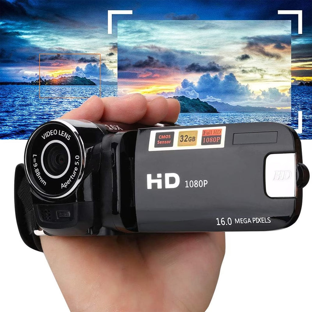 FAMKIT Portable Full HD 1080P High Definition Digital Video Camera, DV Camcorder Camera Recorder with Mic & Speaker, 16MP 2.7 Inch Colourful LCD Display Screen 16X Digital Zoom Digital Camera