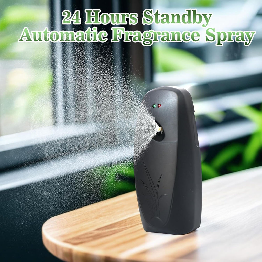 Diceevil 2 Pack Automatic Fragrance Dispenser - Wall Mount/Free Standing Air Freshener Dispenser, Adjustable Aromatherapy Machines Aerosol Spray Dispenser for Home Indoor Bathroom, Hotel, Office, Black