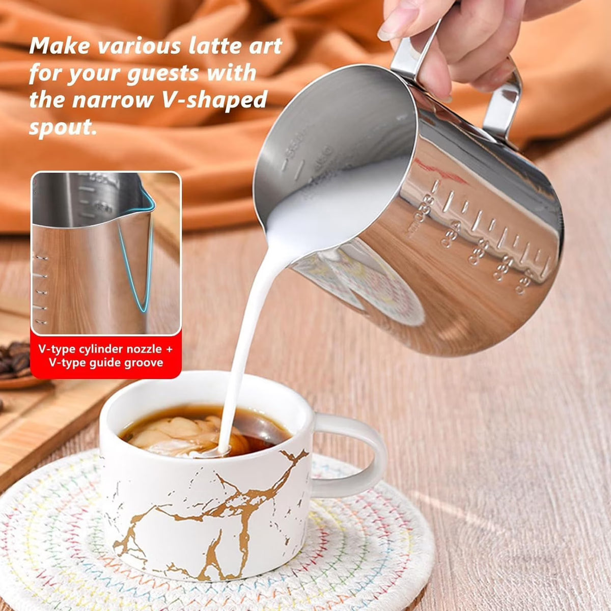 Zjyufy Coffee Tamper Set,51mm Espresso Accessories Kit with Coffee Tamper, WDT Tool, Tamper Mat, Coffee Stirrer, Latte Art Pen, Milk Frothing Pitcher, 16 Coffee Stencils, Black