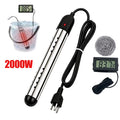 Zjyufy Immersion Water Heater,2000W Portable Electric Bucket Heater for Camping, RV, Bathtub, Fast Heating Rod with LCD Display, Auto Shut-Off & Thermometer,Black