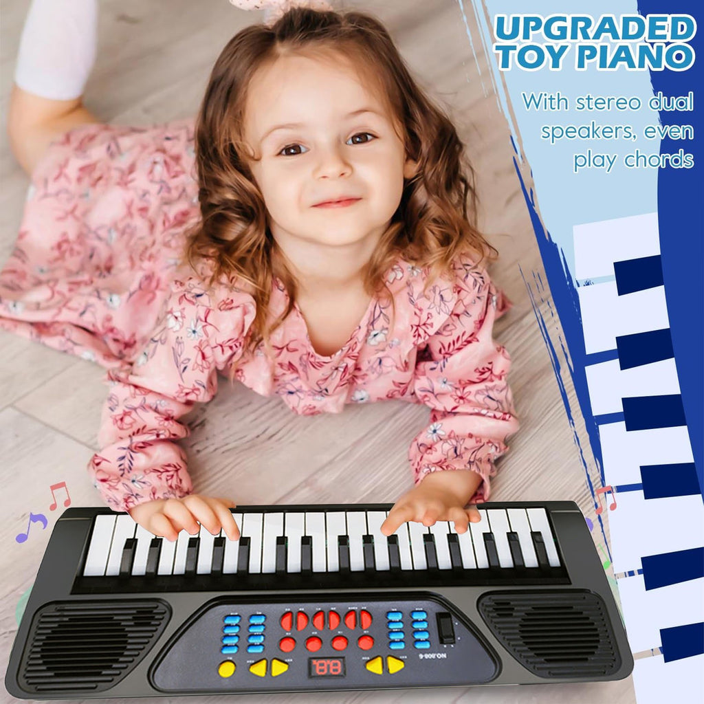 FAMKIT 37 Keys Piano Keyboard for Kids, Kids Digital Music Electronic Keyboard Piano Toy with Microphone, Electric Beginner Keyboard Piano Musical Toys for Girls Boys Christmas Birthday Gifts