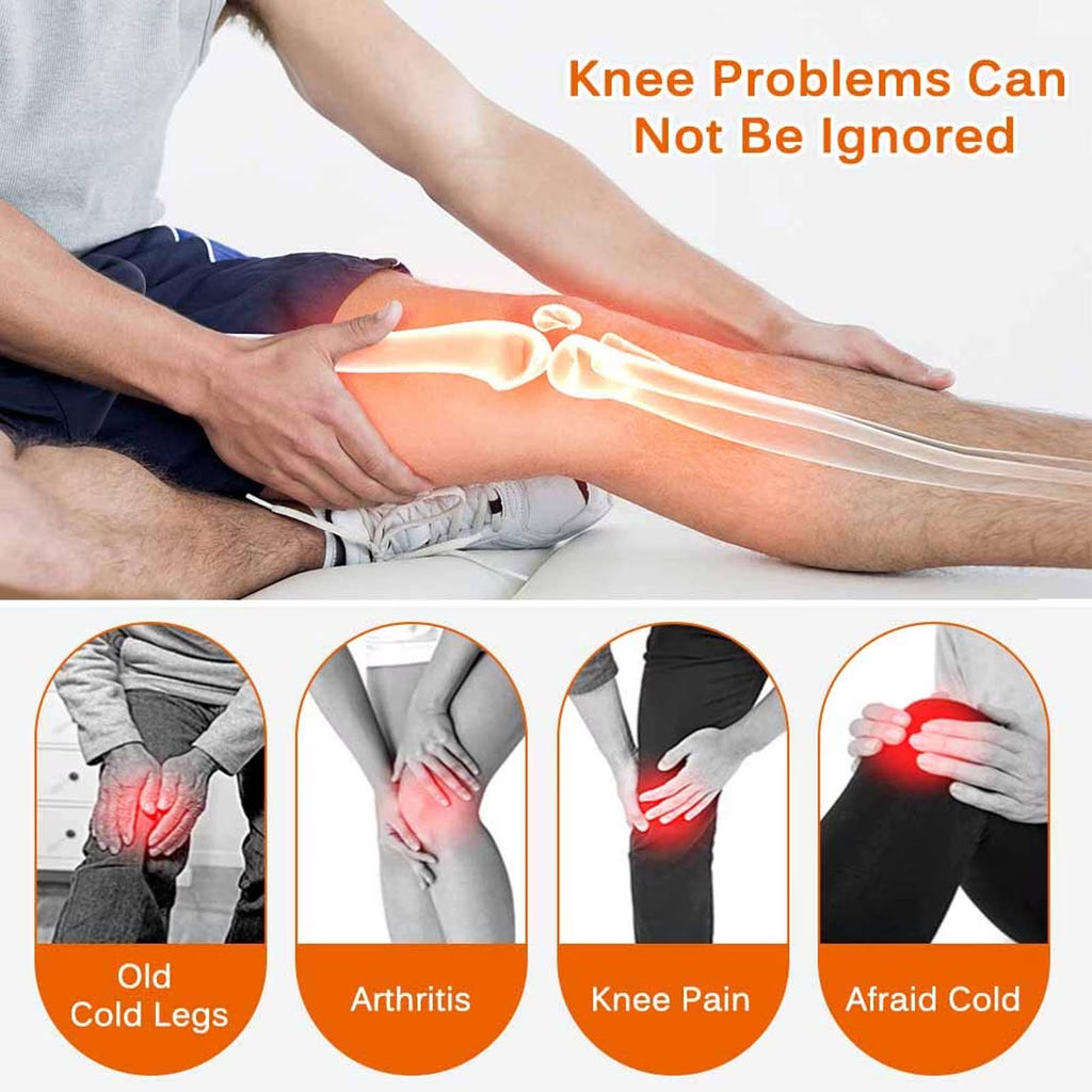 Haokaini Knee Heating Pad, Heated Knee Brace Wrap with 3 Adjustable Temperature & Herbal Bags, Electric Heat Knee Wrap Support, Joint Pain & Arthritis Pain Relief, for Men and Women, Black