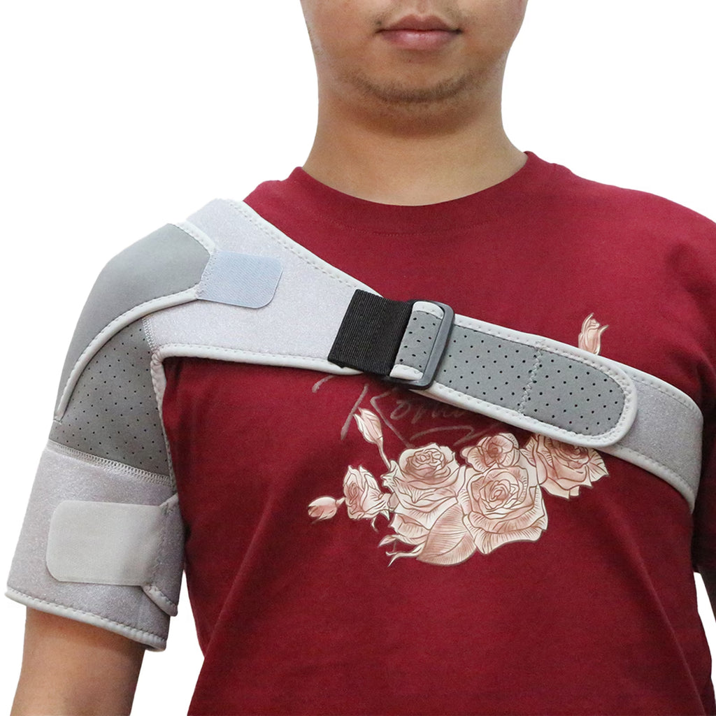 FAMKIT Shoulder Brace, Rotator Cuff Support Brace with Superior Breathability, Pressure for Preventing Strains and Dislocation, Alleviating Shoulder Pain, Adjustable Fit for Men and Women