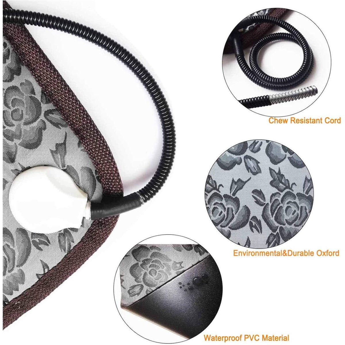 OhhGo Pet Heating Pad Mat, Electric Heating Pad for Dogs and Cats, Adjustable Heated Cat Bed Waterproof Smart Thermostat Switch, Puppy Whelping Warm Pads Blanket, Gray, 18x18 in