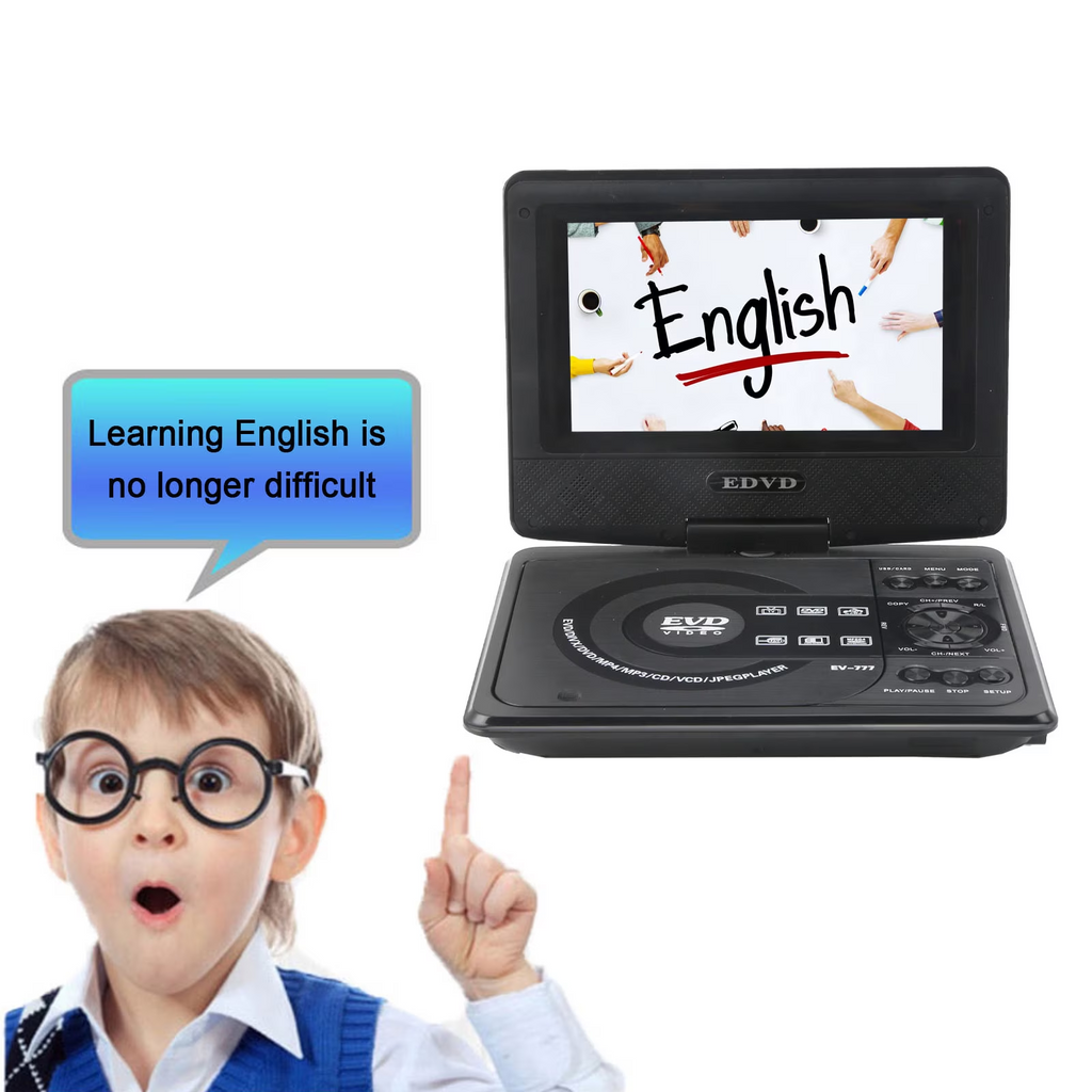 Leyeet 7.8" Portable DVD Player with 6.8" Swivel Screen, Car DVD Player with High Volume Speakers, with Gaming Capabilities, Remote Control, Support Sync TV, 2650x1440 Resolution