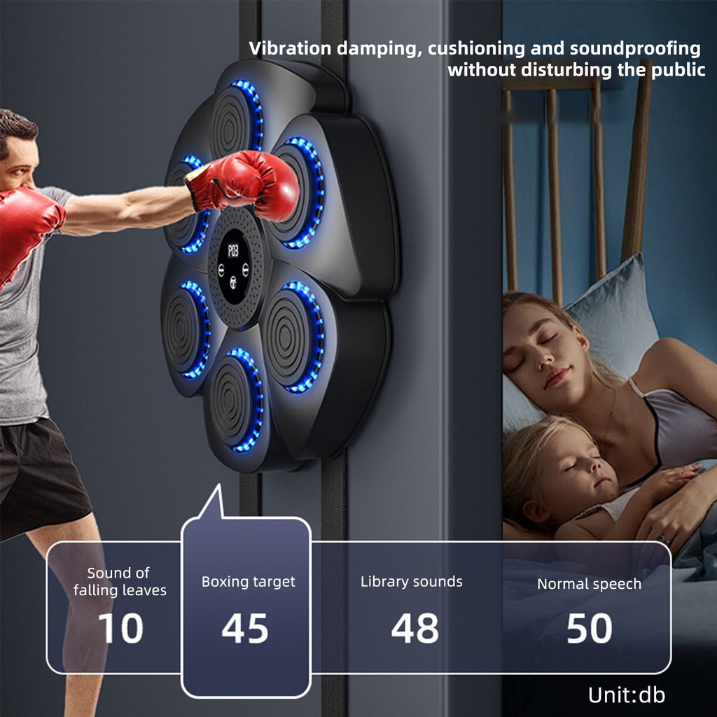 OhhGo Music Boxing Machine, Upgrade Smart Bluetooth Boxing Trainer with Gloves, Wall Mount Interactive Punching Music Boxing Trainer, Boxing Target Workout Equipment for Home, Office, Gym