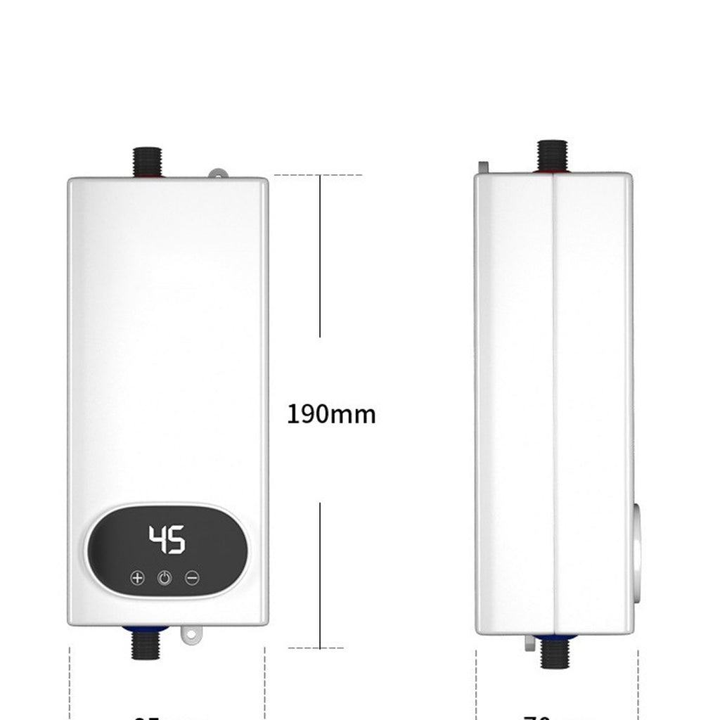 FAMKIT Electric Tankless Water Heater, 5500W Instant Electric Water Heater with Digital Display for Kitchen Bathroom Washin