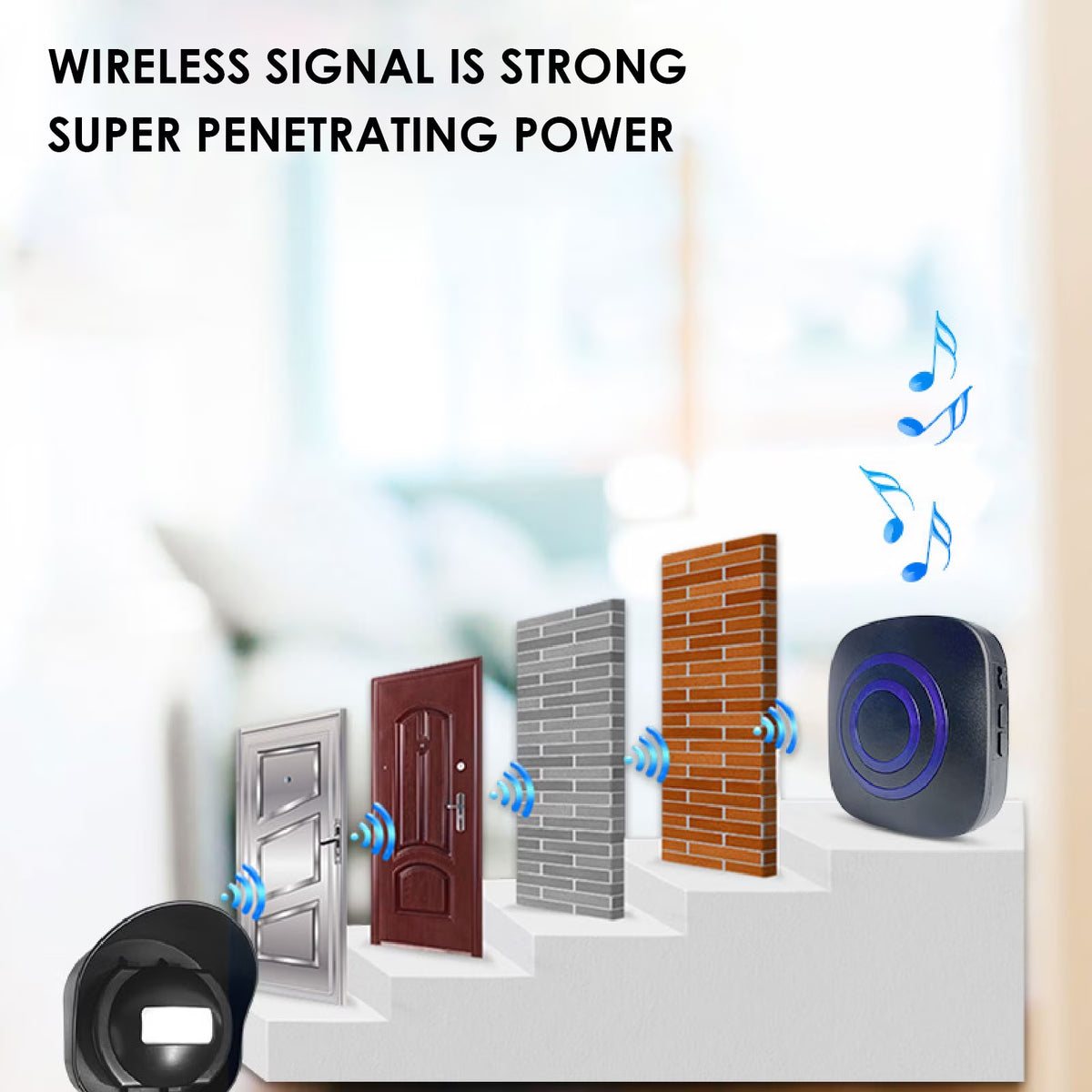 DICEEVIL Driveway Alarm, 656ft Wireless Driveway Alarm Outdoor Weather Resistant Motion Sensor- Security Alert-Monitor with 38 Chimes for Indoor Outdoor Use