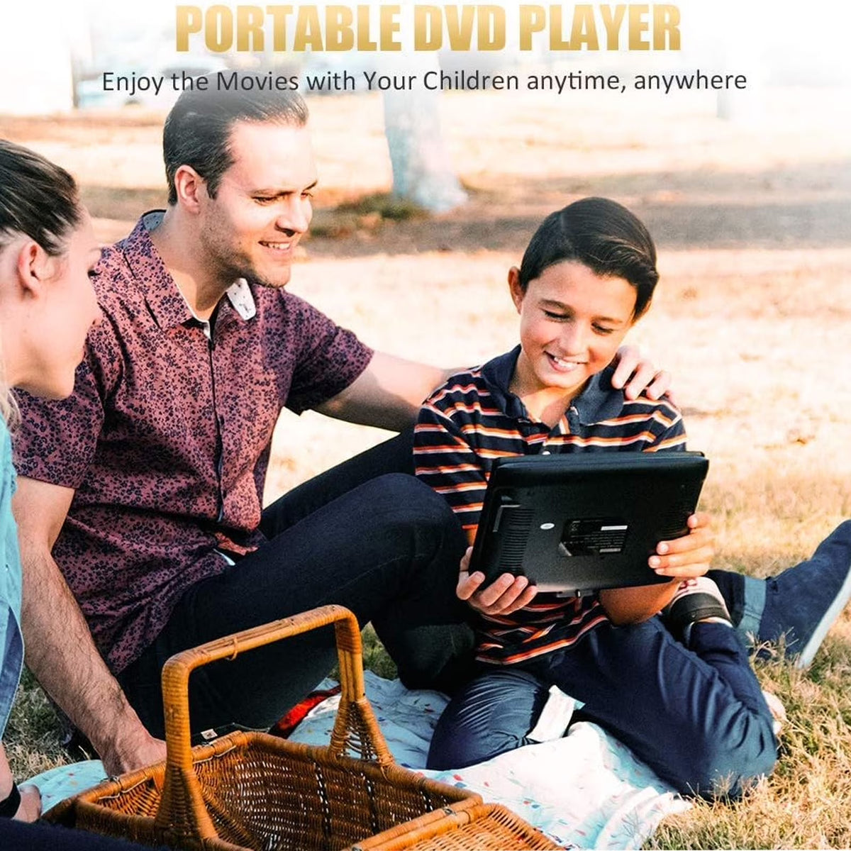 FAMKIT 7.8" Portable DVD Player, 6.8" HD Swivel Display Screen CD Player, Rechargeable Car DVD Player Support CD/DVD/SD Card/USB/Game Function, Personal DVD Player for Kids&Car Travel, Black