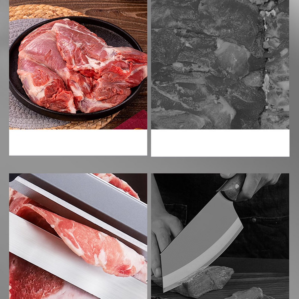 Leyeet Manual Frozen Meat Slicer, Stainless Steel Food Slicer with Anti Slip Suction Cups, Meat Cutting Machine Adjustable Thickness, Slicer Machine for Beef Mutton Ham