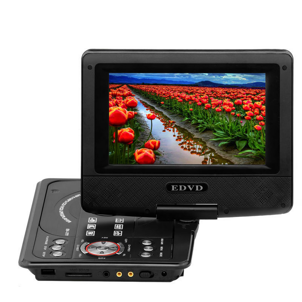Leyeet 7.8" Portable DVD Player with 6.8" Swivel Screen, Car DVD Player with High Volume Speakers, with Gaming Capabilities, Remote Control, Support Sync TV, 2650x1440 Resolution