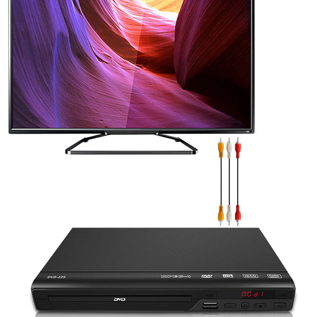 Hinzonek HD DVD Player for TV, CD Players for Home with HD/AV/Coaxial Output &USB Input, TV Support 1080P,AV Cable and Full Function Remote Control Included