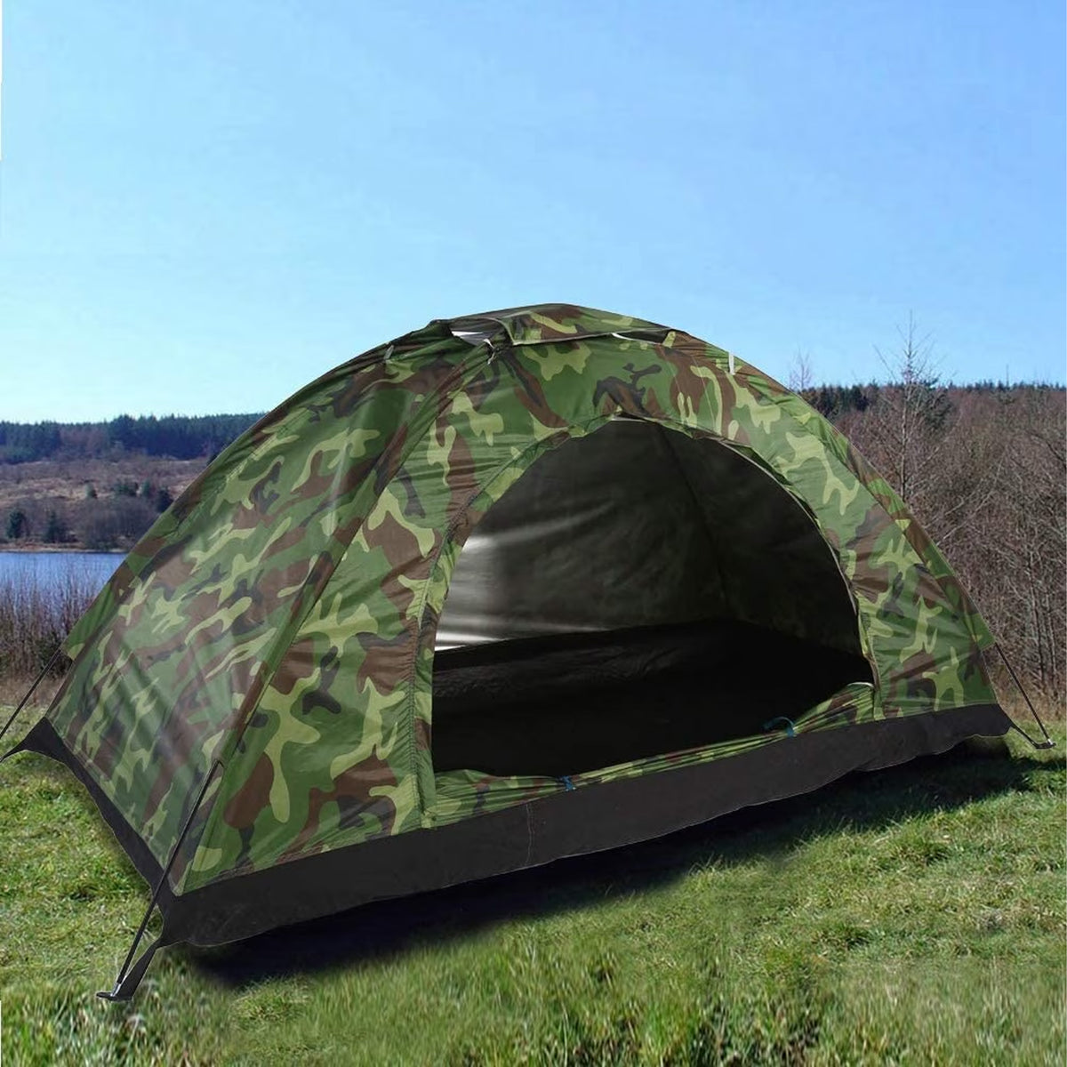 Haokaini Camouflage Tent UV Protection Waterproof One Person Tent for Camping Hiking, Lightweight Backpacking Dome Tents, Camouflage Tent