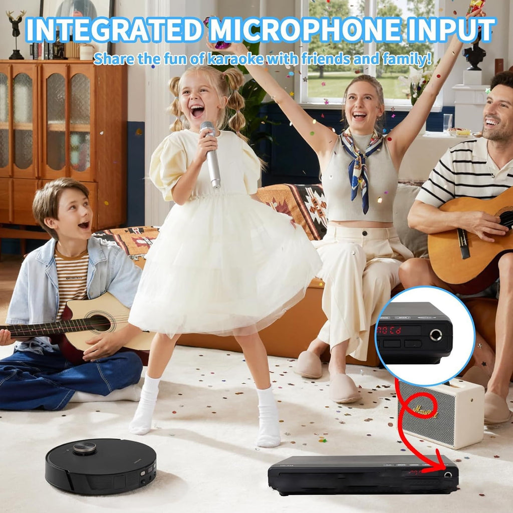 OhhGo DVD Players for Smart TV, DVD Players That Play All Regions, Simple DVD Player for Elderly, CD Player for Home Stereo System, with AV Output USB Input Remote Control, Cables Included
