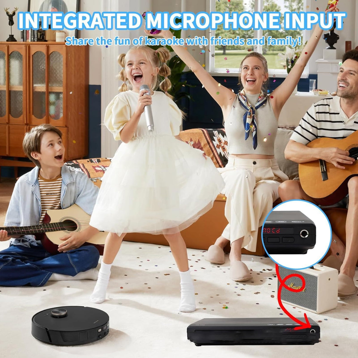 OhhGo DVD Players for Smart TV, DVD Players That Play All Regions, Simple DVD Player for Elderly, CD Player for Home Stereo System, with AV Output USB Input Remote Control, Cables Included