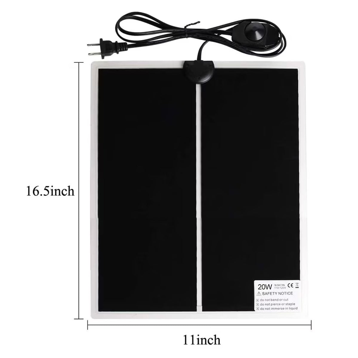 FAMKIT Reptile Heating Pad, 20W Pet Reptile Heating Pad Warmer with Temperature Control, Power Adjustment Under Tank Terrarium Heater Heat Mat for Reptiles Turtle, Tortoise, Snakes, Lizard, Gecko, 2 Pack