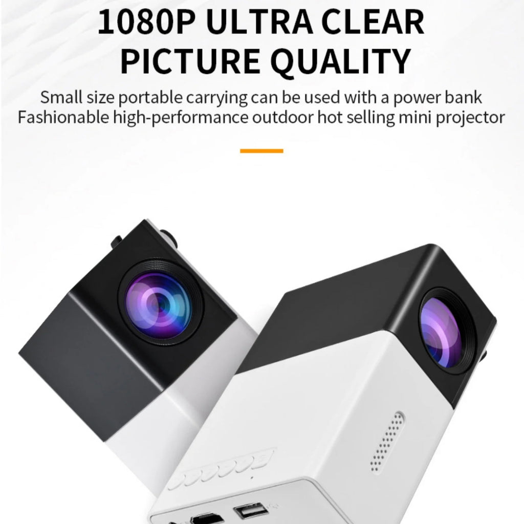 OhhGo Mini Projector 1080P Portable Projector, Small Movie Proyector for Home Theater/Car Cinema, Support Audio/USB/AV/TF for PS4 Laptop TV